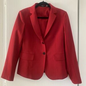 Theory Carissa Classic Blazer Carmine Red Size 8 - Matching pants listed!